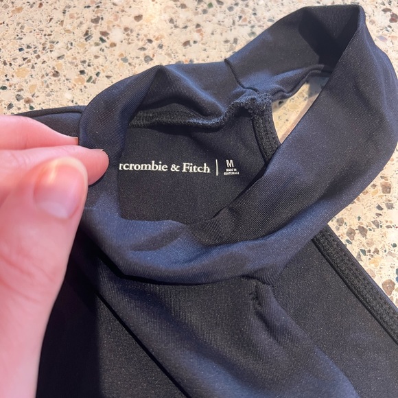 Abercrombie & Fitch | Long Sleeve Stretch One-Shoulder Mockneck Bodysuit - Picture 3 of 3